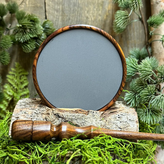 Bolivian Rosewood Turkey Call with Anodized Aluminum surface and matching striker