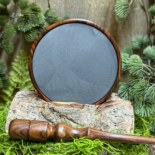 Bolivian Rosewood Turkey Pot Call with Gray Slate surface by matching striker