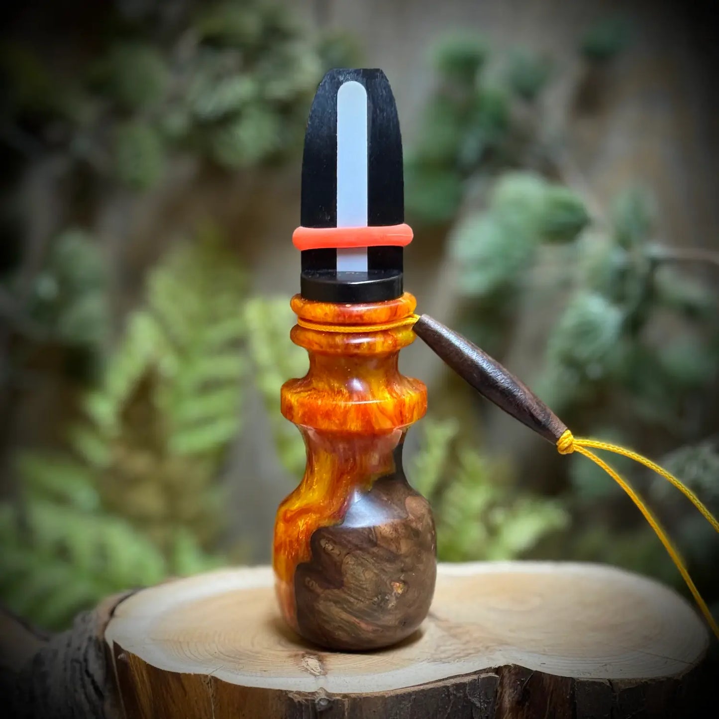 Walnut Burl & Resin Cow Elk Call - Blood Orange