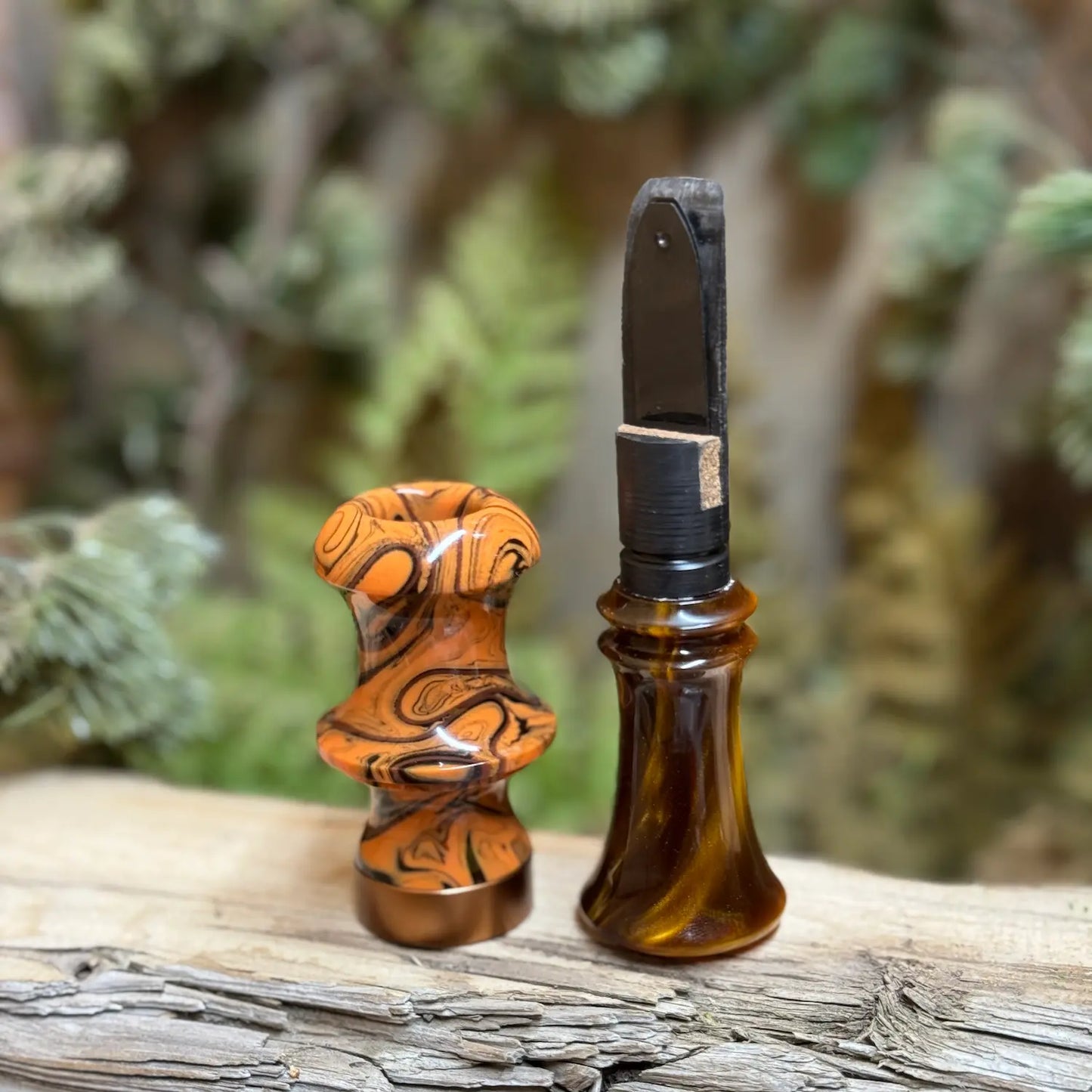 "Cocobolo Burl" Acrylic mouthpiece and Duck Call reeds with bronze tones of Kodiak Pearl Acrylic