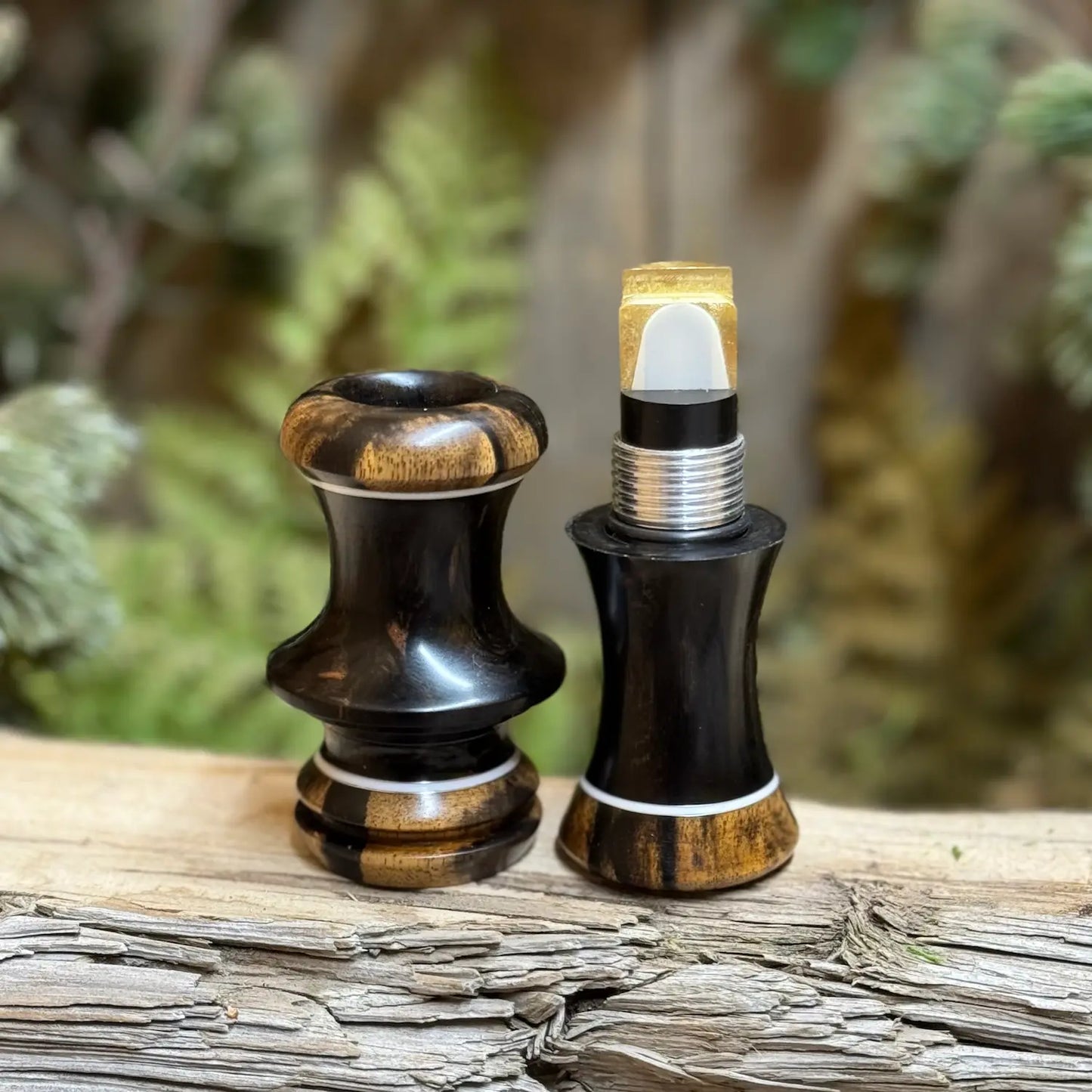 Birdseye Black & White Ebony Spec Snow Goose Call with threaded two piece design