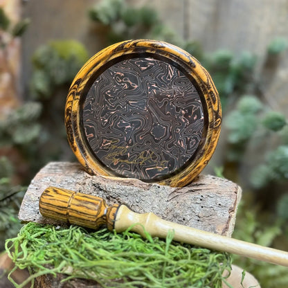 Bocote Turkey Call with Damascus Carbon-Copper