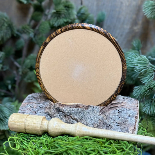 Ceramic Pot surface set in a Bocote Turkey Pot Call with  Black Locust Striker