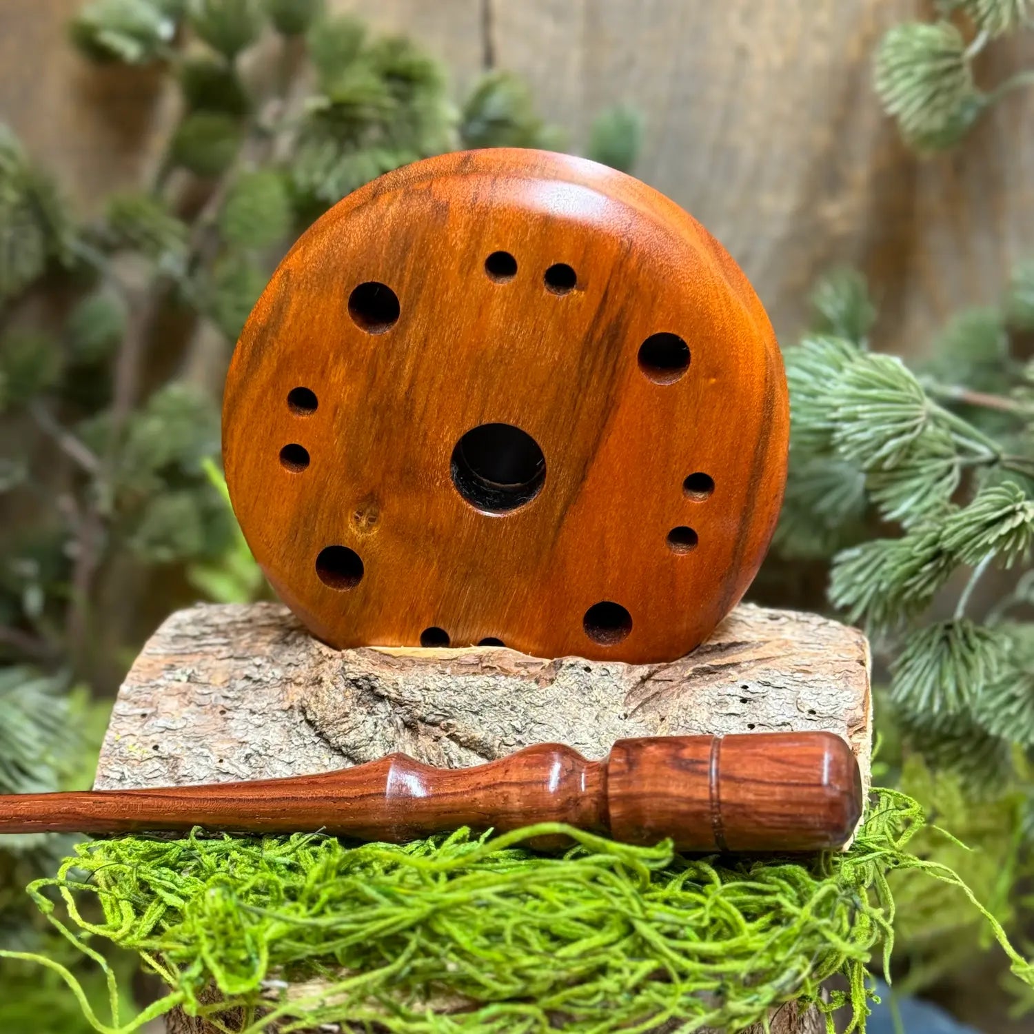 Bright orange rosy Chakte Viga Turkey Call with matching striker