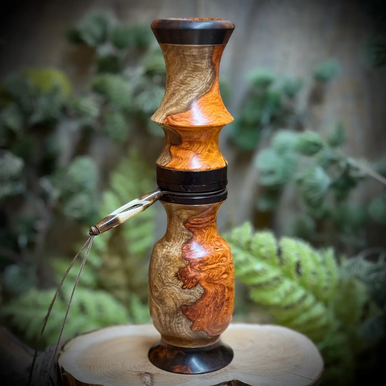 Amboyna Burl Whitetail Deer Grunt with Desert Ironwood Accents