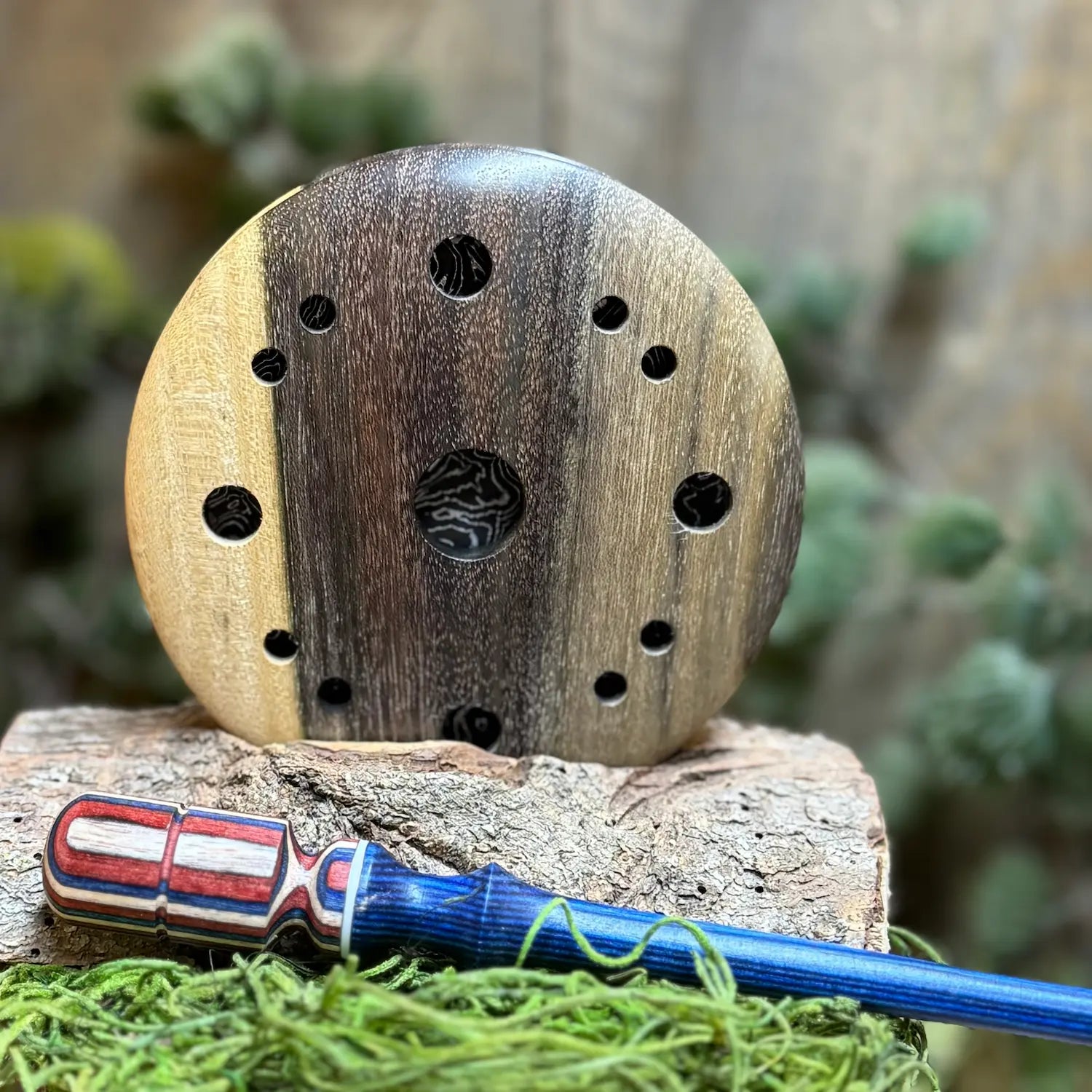 Custom Blue Mahoe Turkey Pot Call with Frogwood Striker