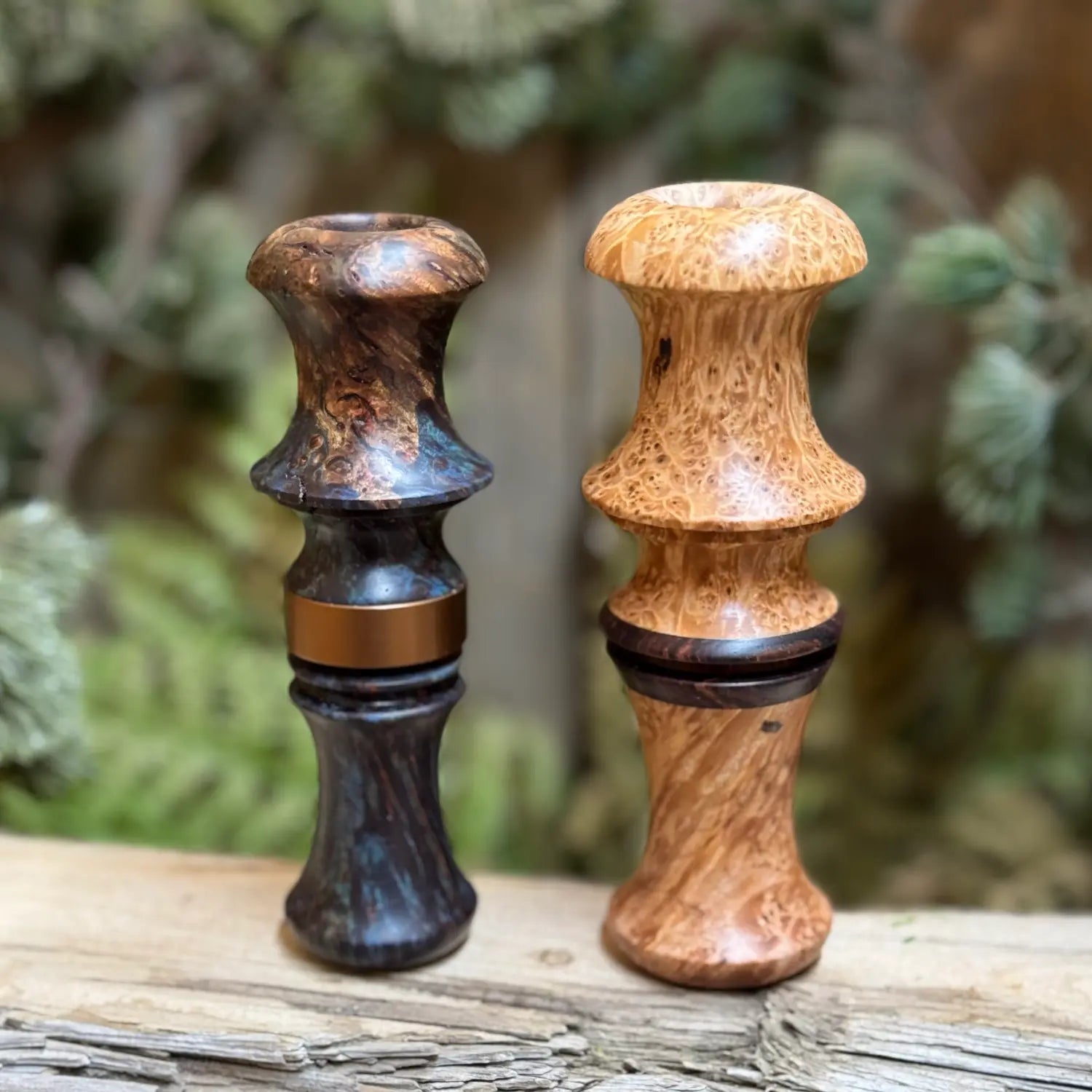 Double Dyed and Raw Black Ash Duck and Short-Reed Goose Call Set