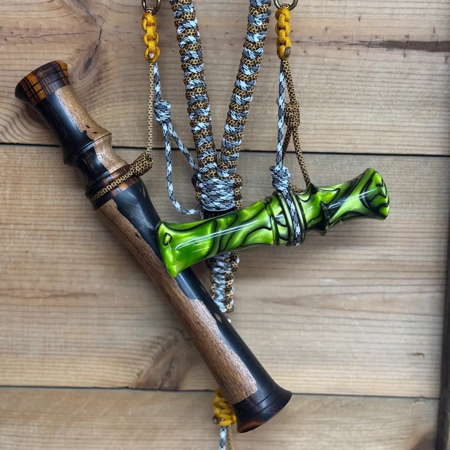 Black and White Ebony Goose Flute and Toxic Marsh Acrylic Duck Call
