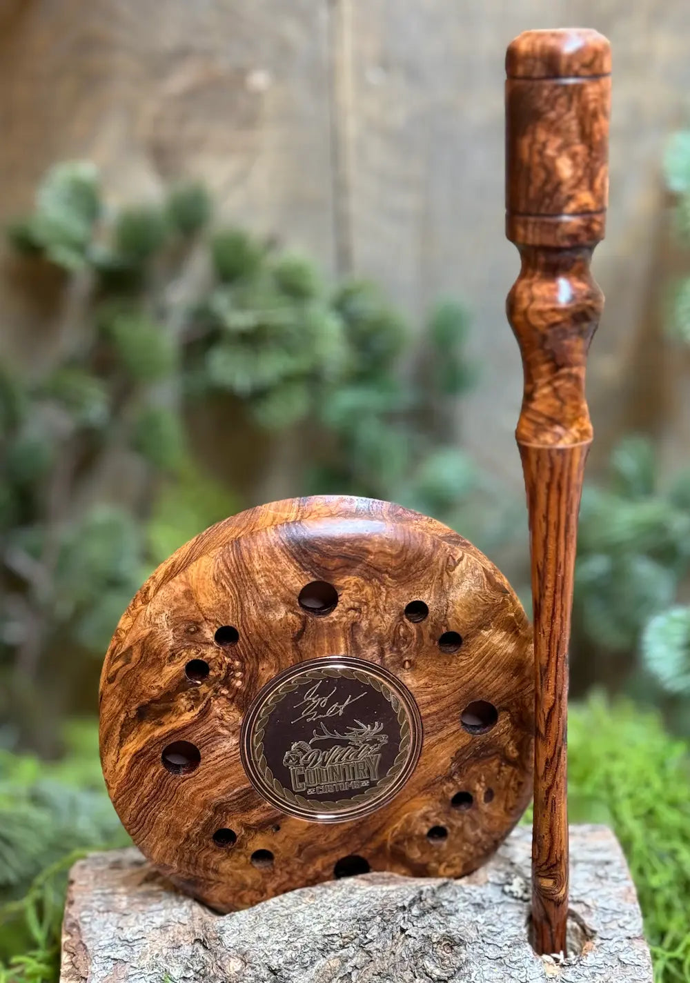 Honduran Rosewood Burl Turkey Pot Call and Matching Striker