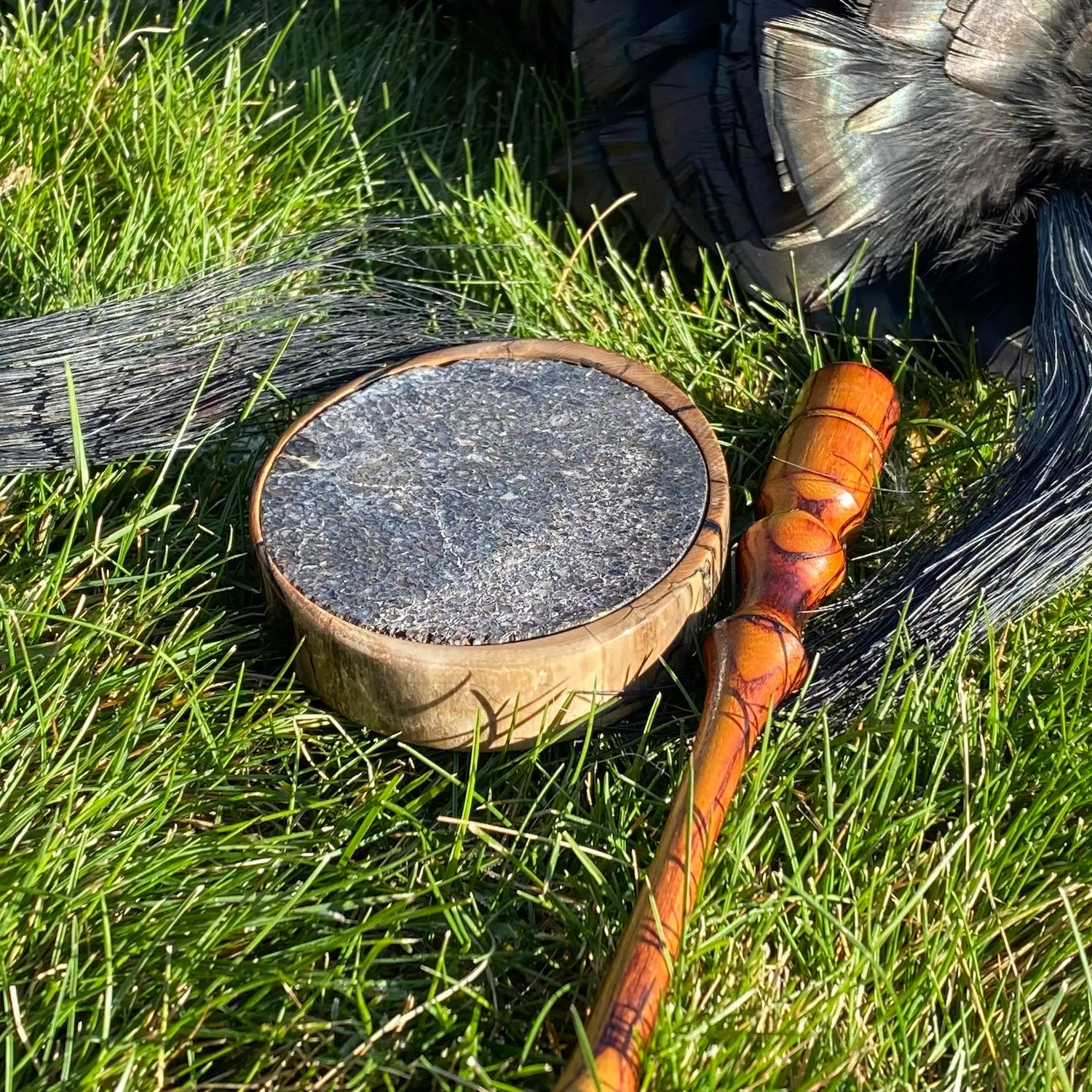 Mammoth Tusk Turkey Pot Call with Dino Bone Surface and Osage Striker