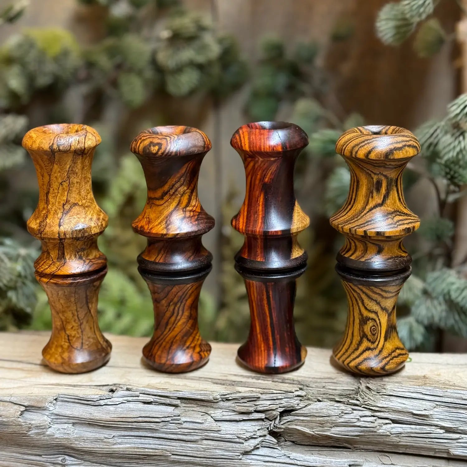 Spalted Maple Cocobolo Bocote Siamese Rosewood Goose Call Set