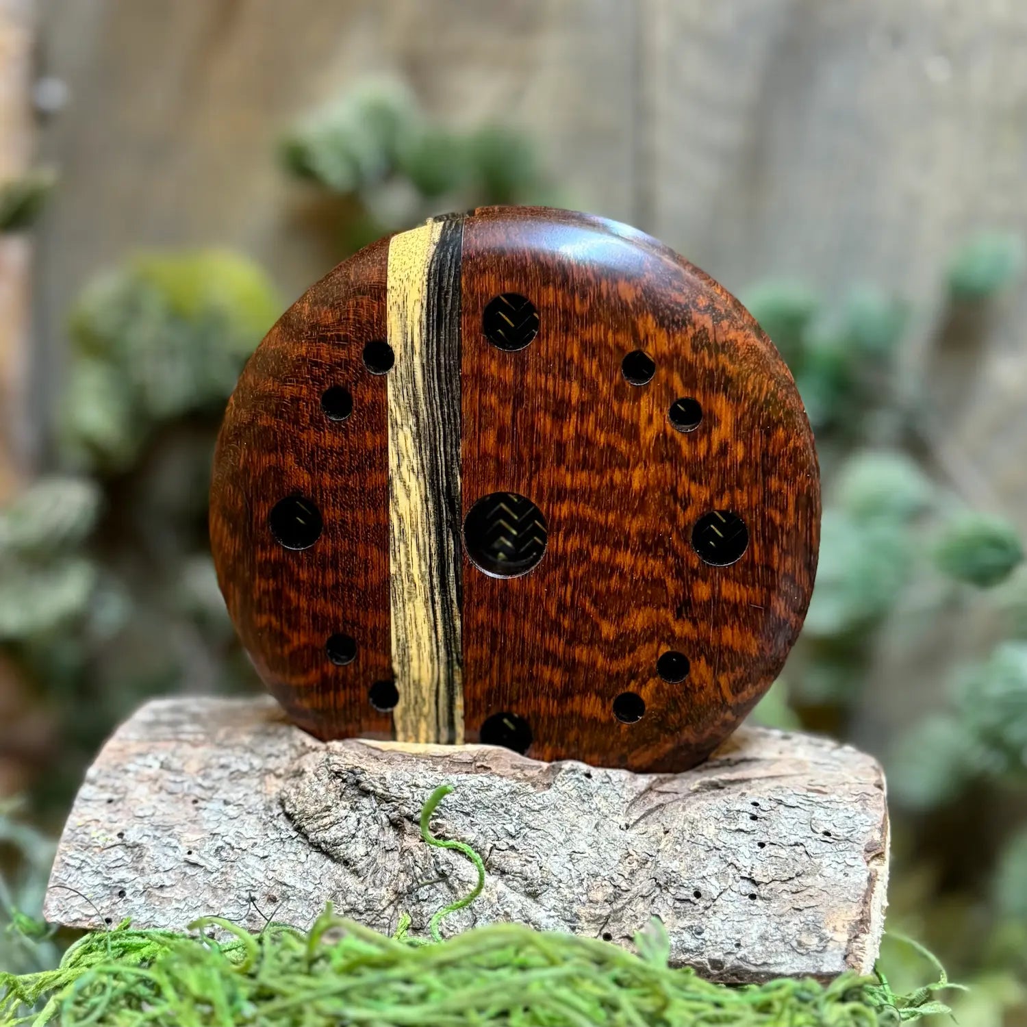 Snakewood Turkey Pot Call with Black and White Ebony Laminate 
