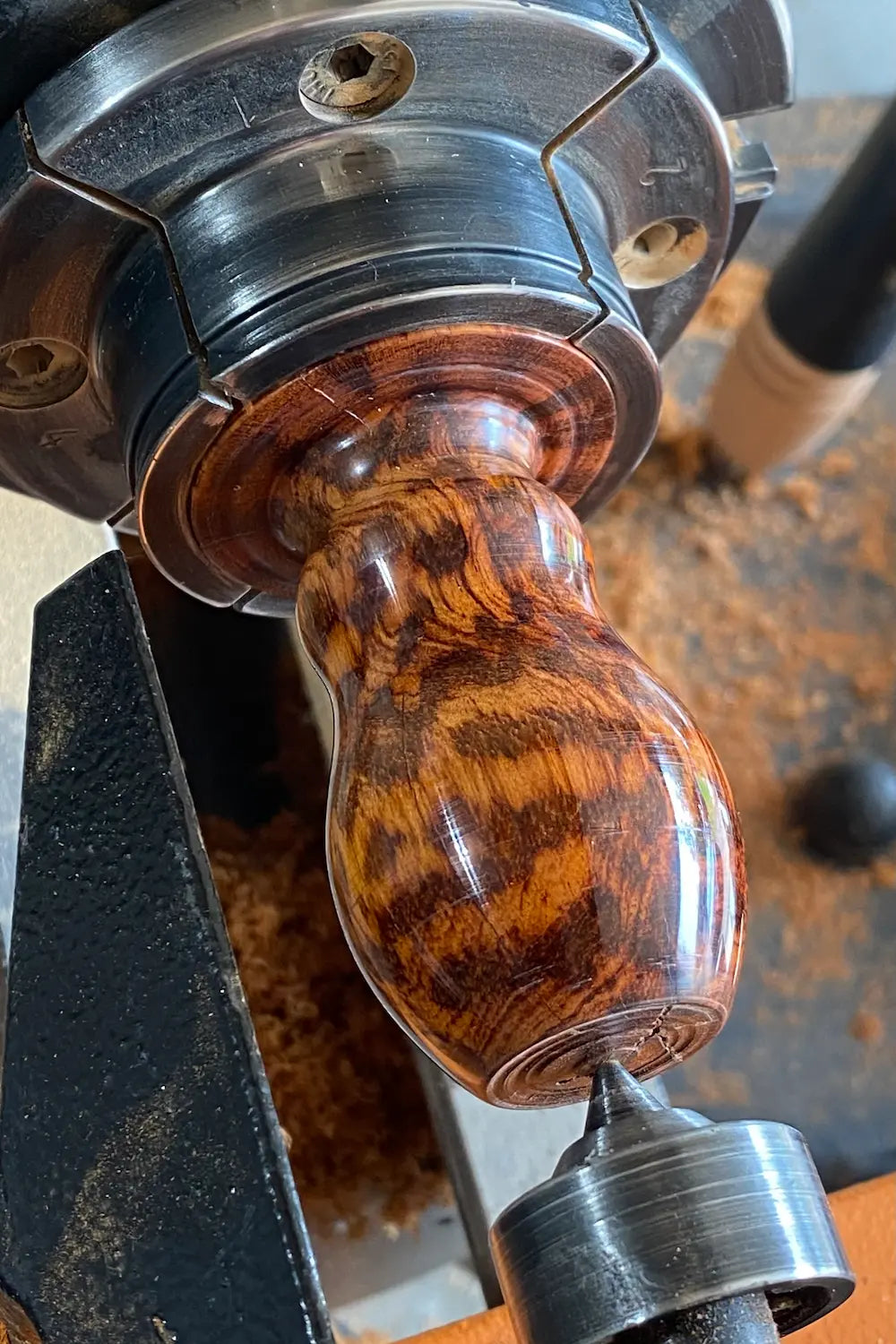 Snakewood Elk Call on MiniLathe