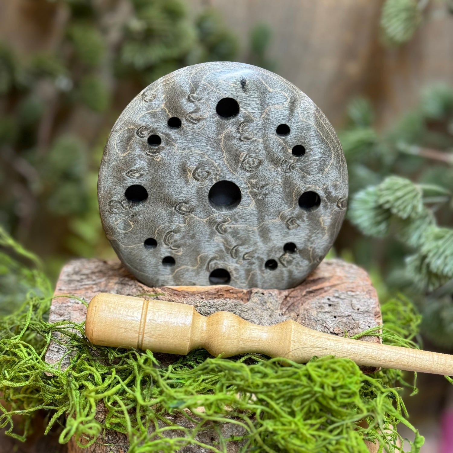 Grey Dyed & Stabilized Birdseye Maple Pot Call