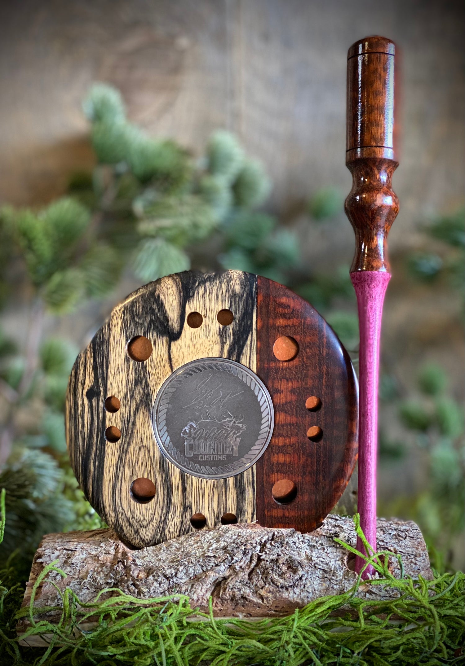 Black-White Ebony & Snakewood Pot Call & Purple Heart Striker