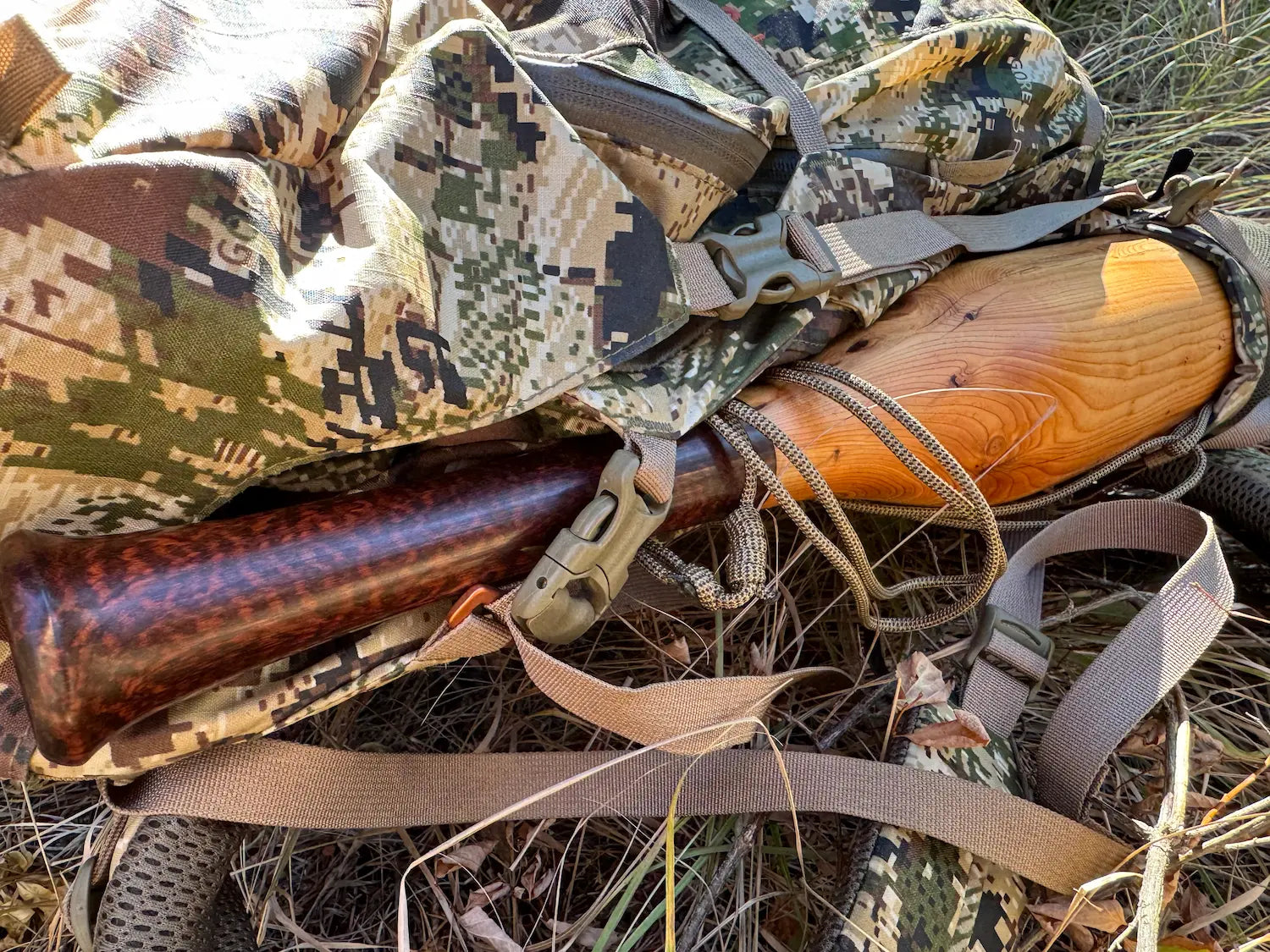 Pacific Yew Elk Bugle WCC in backpack